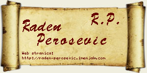 Raden Perošević vizit kartica
